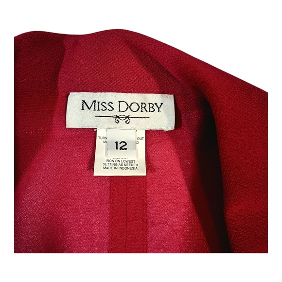 Vtg Miss Dorby Sheer coquette blazer Womens 12 bow Red siren preppy Bell Sleeve - Picture 9 of 13